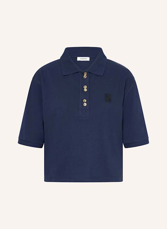 SANDRO Piqué-Poloshirt DUNKELBLAU