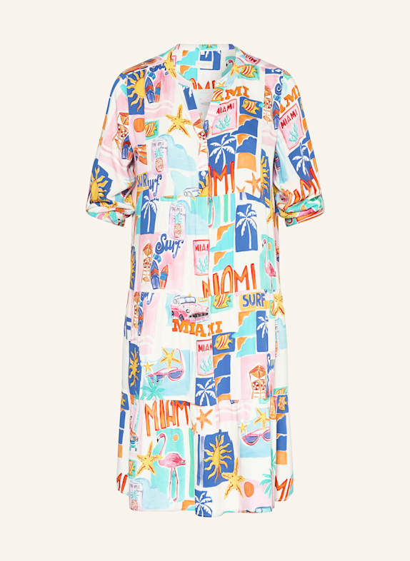 MILANO ITALY Dress with 3/4 sleeves PINK/ BLUE/ YELLOW