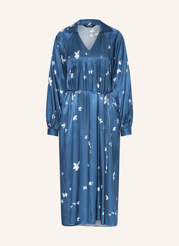 WHISTLES Satinkleid BLAU/ WEISS