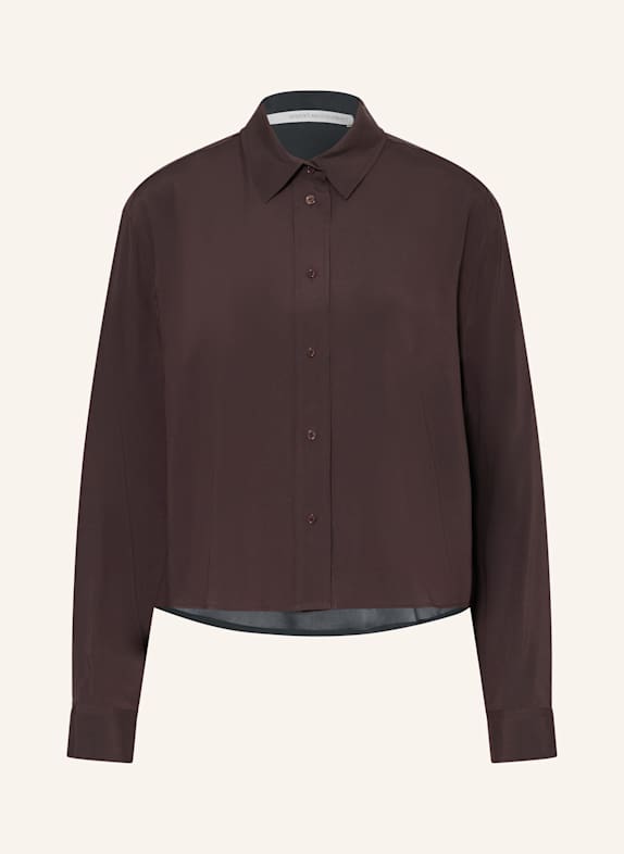 HERZEN'S ANGELEGENHEIT Hemdbluse aus Seide DUNKELBRAUN