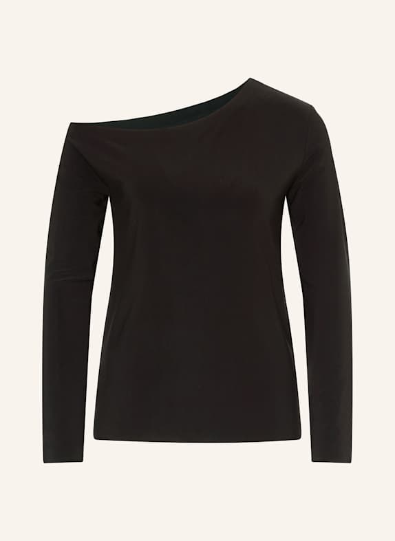 NORMA KAMALI One-Shoulder-Shirt SCHWARZ
