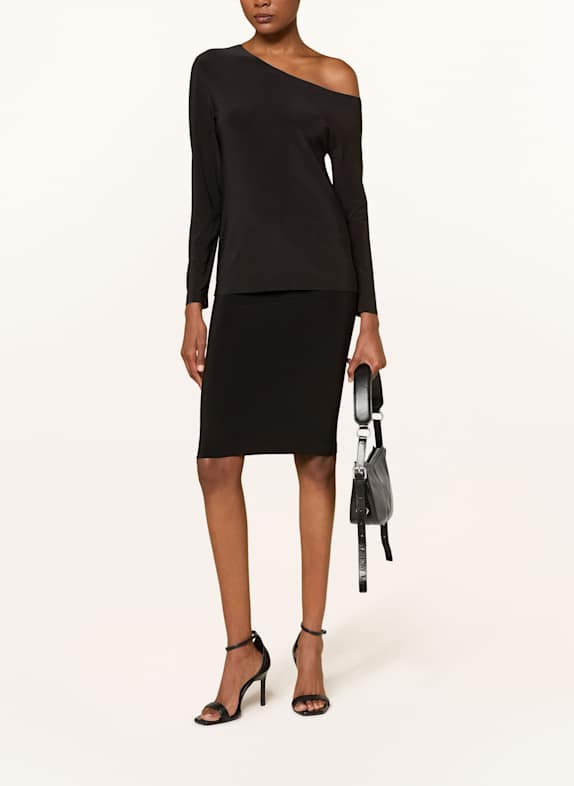 NORMA KAMALI One-shoulder shirt ZWART
