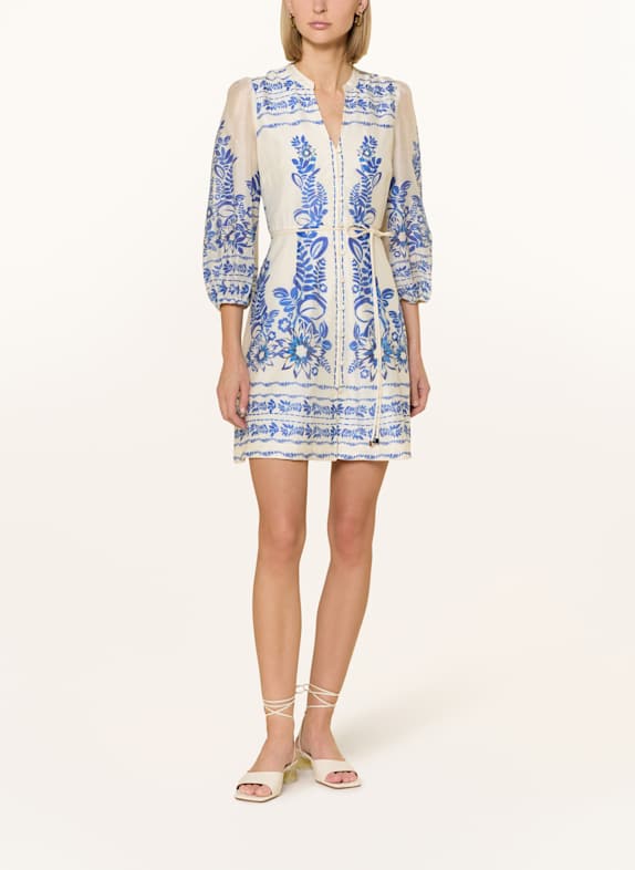 Phase Eight Kleid PIA mit 3/4-Arm ECRU / HELLBLAU