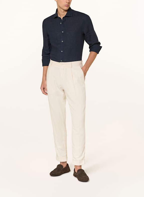 REISS Linnen hemd RUBAN Regular Fit DONKERBLAUW