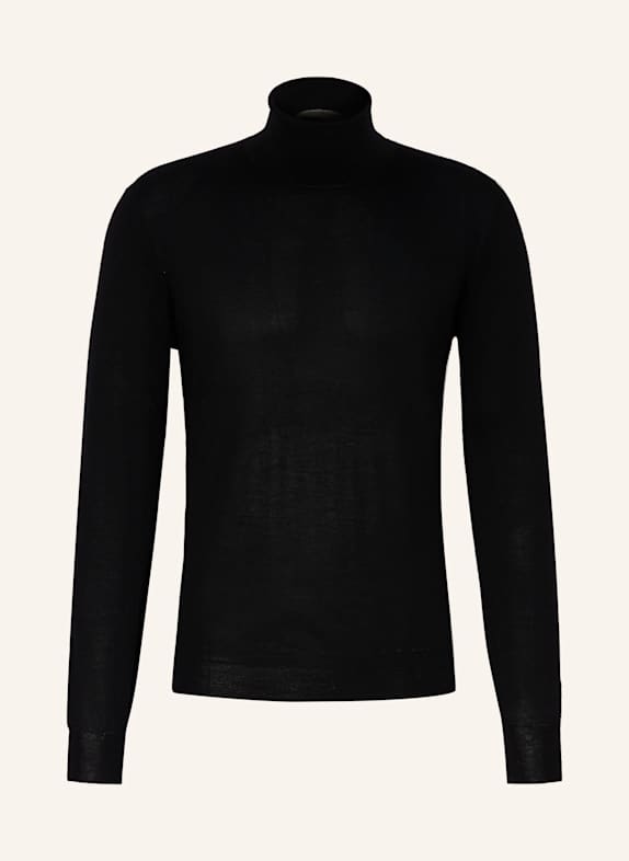 FIORONI Rollkragenpullover aus Cashmere mit Seide SCHWARZ