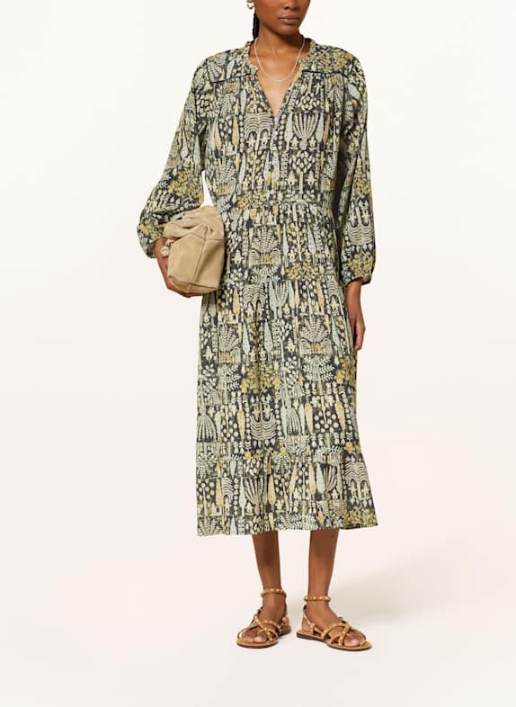 ba&sh Kleid PIDOLA DUNKELGRÜN/ DUNKELGELB/ HELLGELB