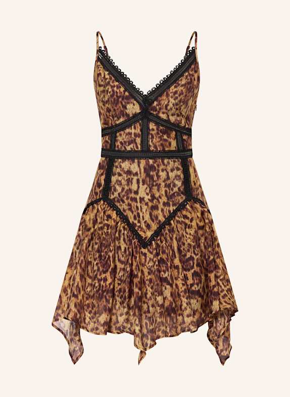 ALLSAINTS Kleid ZIA mit Lochspitze HELLBRAUN/ DUNKELBRAUN/ SCHWARZ