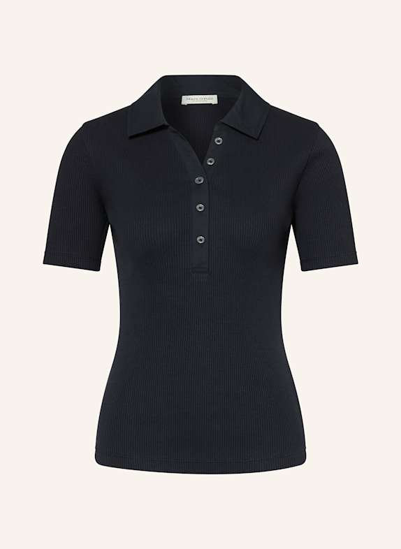 Marc O'Polo Strick-Poloshirt Regular Fit DUNKELBLAU