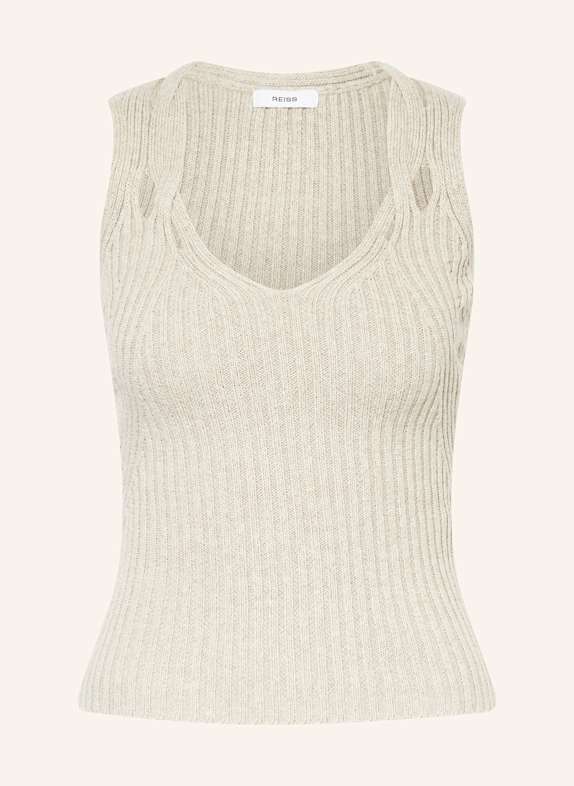 REISS Stricktop ALETHIA mit Leinen HELLBRAUN