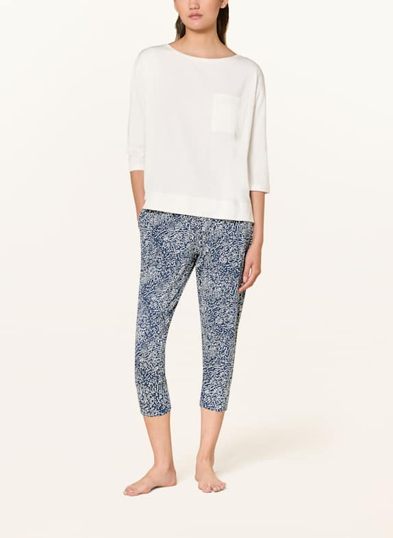 mey 3/4-pyjama serie LIAH WIT / DONKERBLAUW
