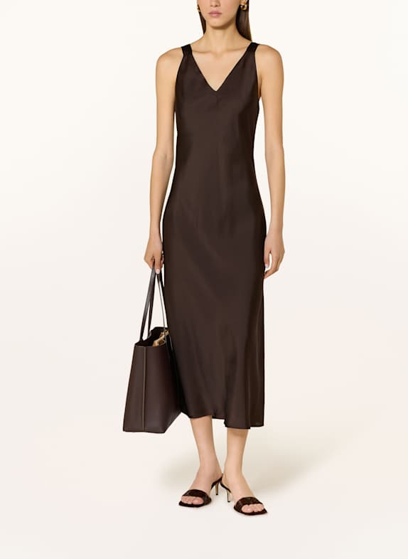 someday Satin dress QOVA DARK BROWN