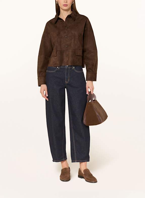 someday NYLIA jacket in leather look DARK BROWN