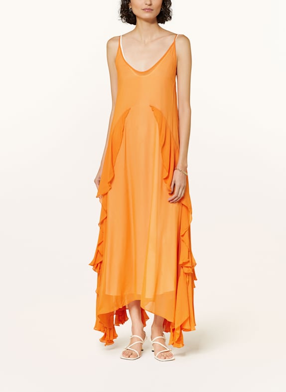 REISS Kleid EDEN mit Volants ORANGE