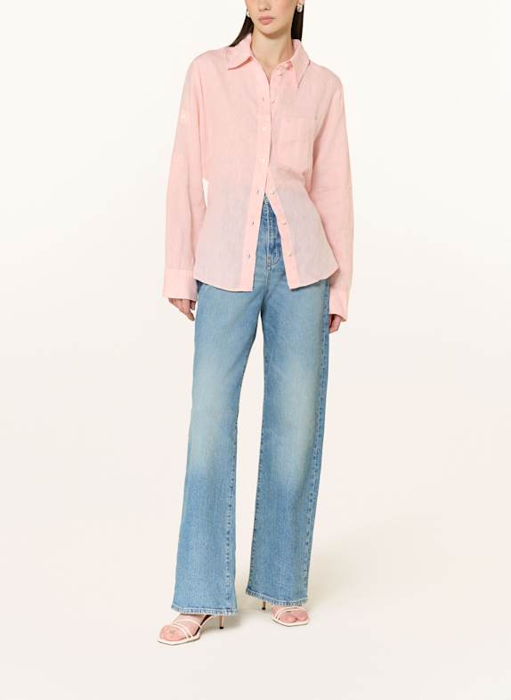 REISS Chemisier LEORA en lin ROSE CLAIR