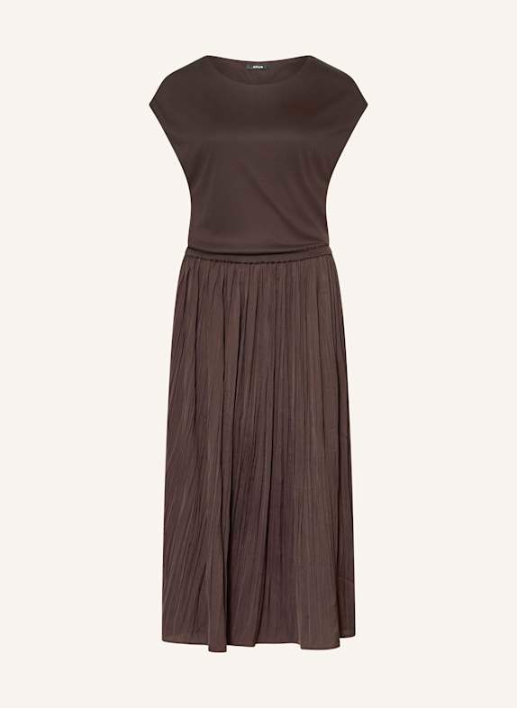 OPUS Kleid WABELLA im Materialmix DUNKELBRAUN