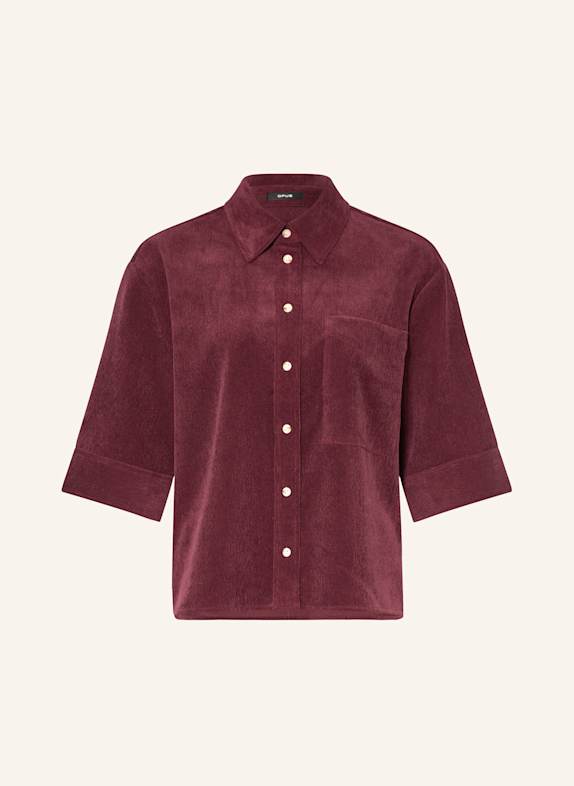 OPUS Chemise FAISA en velours côtelé ROUGE FONCÉ