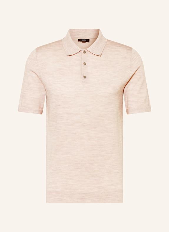 REISS Strick-Poloshirt MANOR aus Merinowolle HELLGRAU