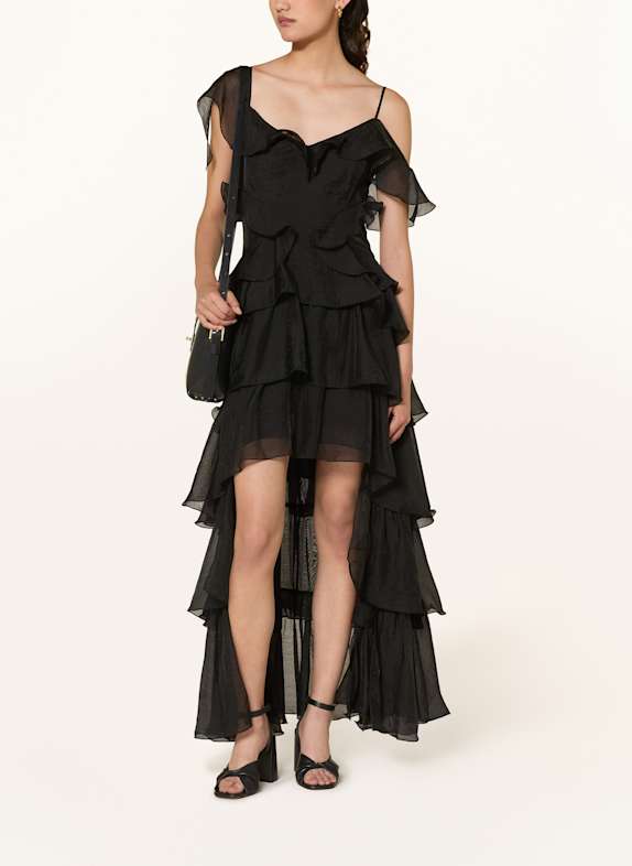 ALLSAINTS Kleid SIENNA mit Volants SCHWARZ