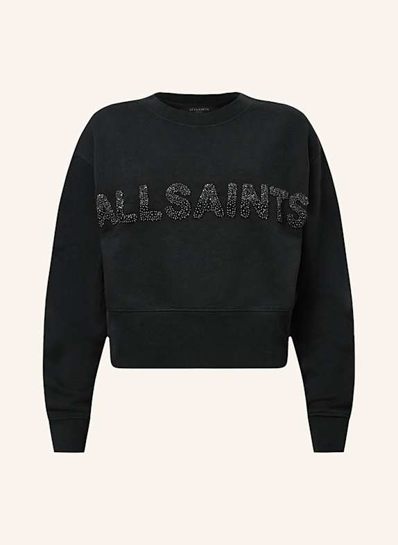 ALLSAINTS Sweatshirt SEPARO PEARL mit Schmucksteinen SCHWARZ