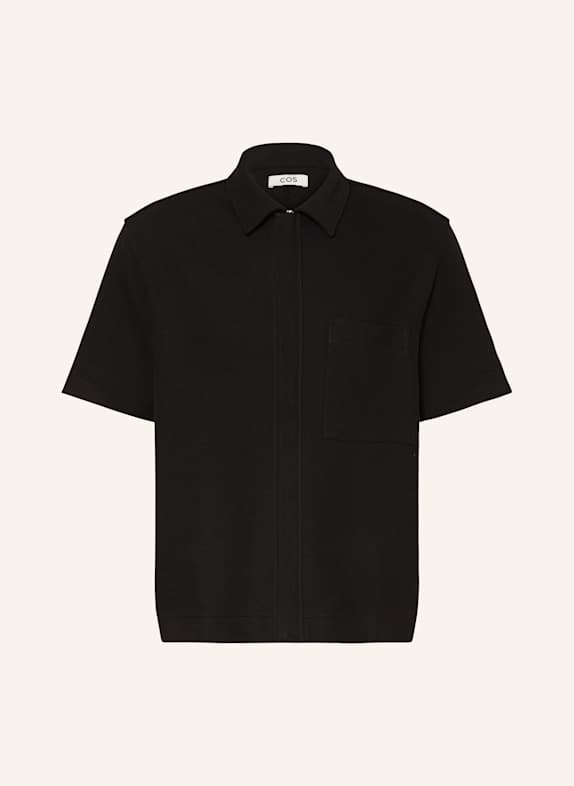 COS Kurzarm-Hemd Comfort Fit aus Jersey SCHWARZ
