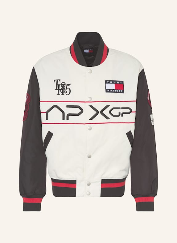 TOMMY HILFIGER College-Jacke WEISS/ SCHWARZ/ DUNKELROT