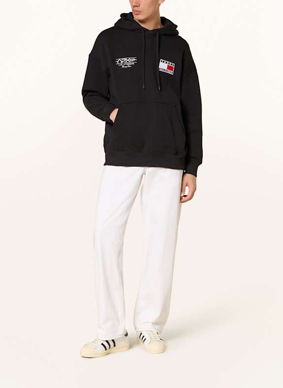 TOMMY HILFIGER Hoodie ZWART / WIT / GOUD