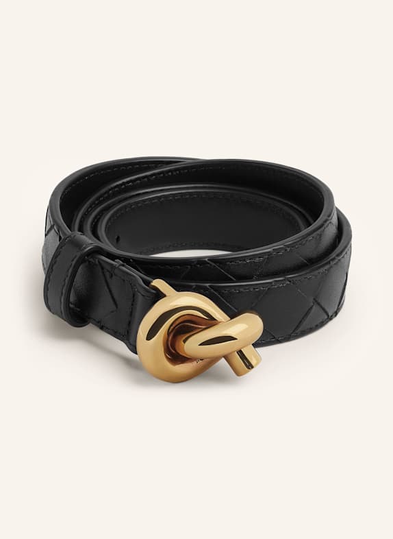 BOTTEGA VENETA Ledergürtel KNOT BLACK / MUSE BRASS