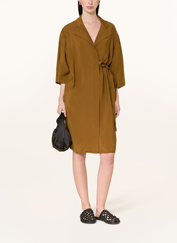 COS Robe à manches 3/4 COGNAC