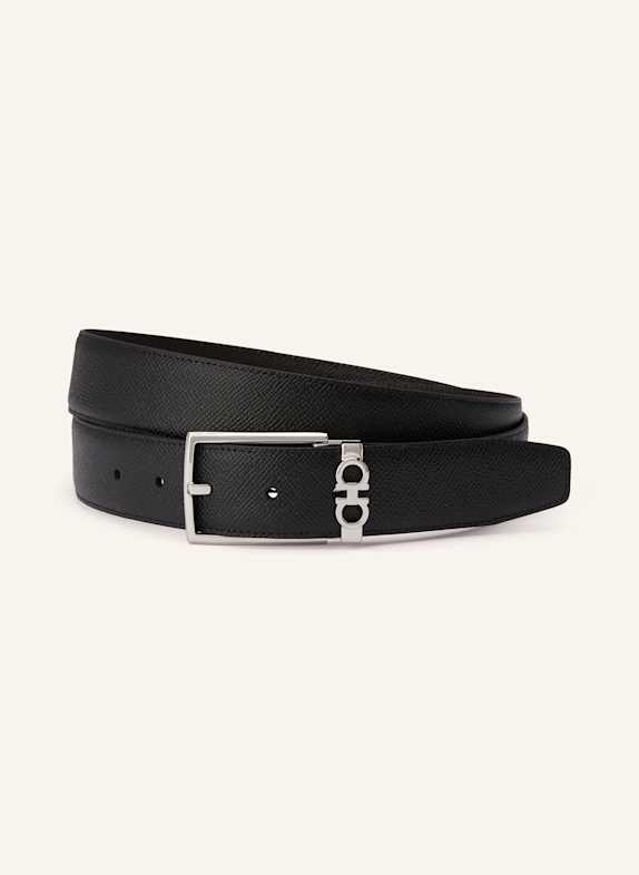 FERRAGAMO Ledergürtel SCHWARZ