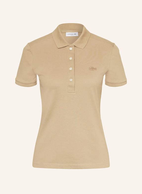 LACOSTE Piqué-Poloshirt Slim Fit HELLBRAUN
