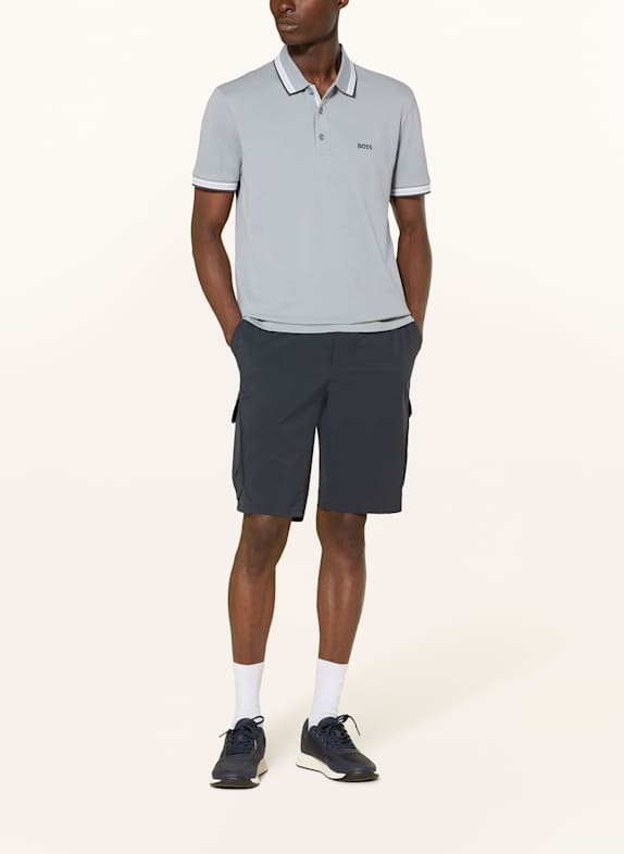 BOSS Piqué-Poloshirt PADDY CURVED Regular Fit GRAU