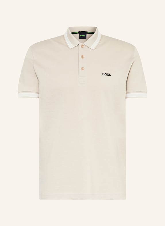 BOSS Koszulka polo z piki PADDY CURVED regular fit BEŻOWY