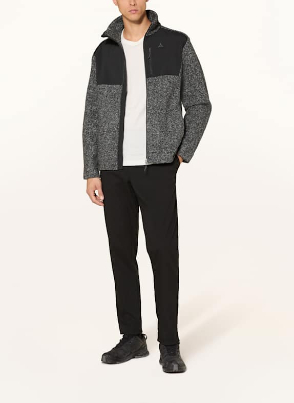 Schöffel Strick-Fleecejacke CANTERBURRY DUNKELGRAU / SCHWARZ