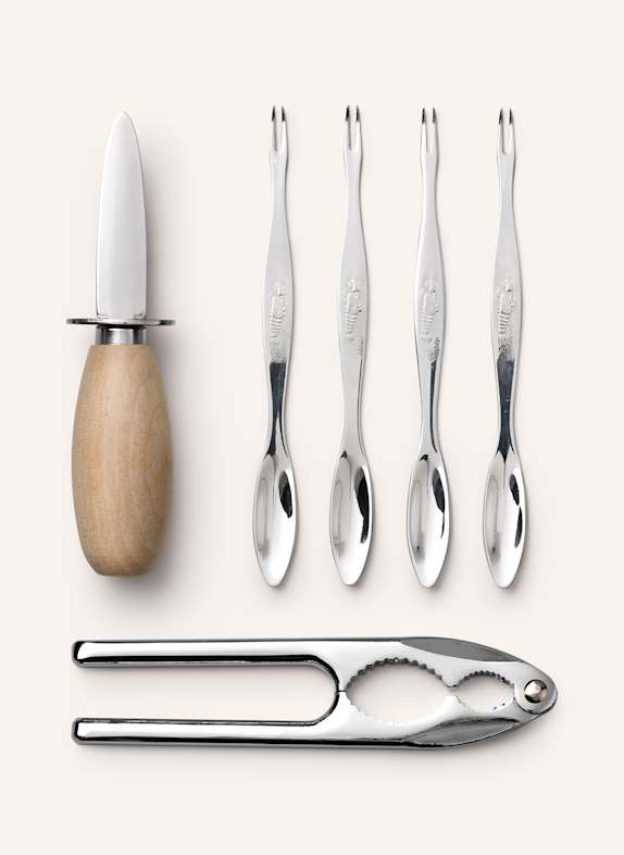 PRINTWORKS Seafood cutlery set THE ESSENTIALS BEIGE/ RED/ SILVER