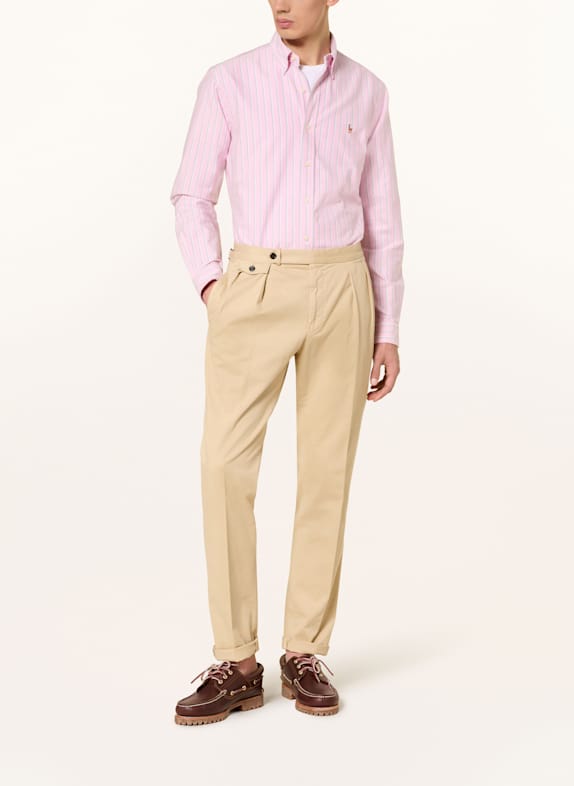 POLO RALPH LAUREN Oxford-overhemd Custom Fit ROZE / WIT / DONKERBLAUW