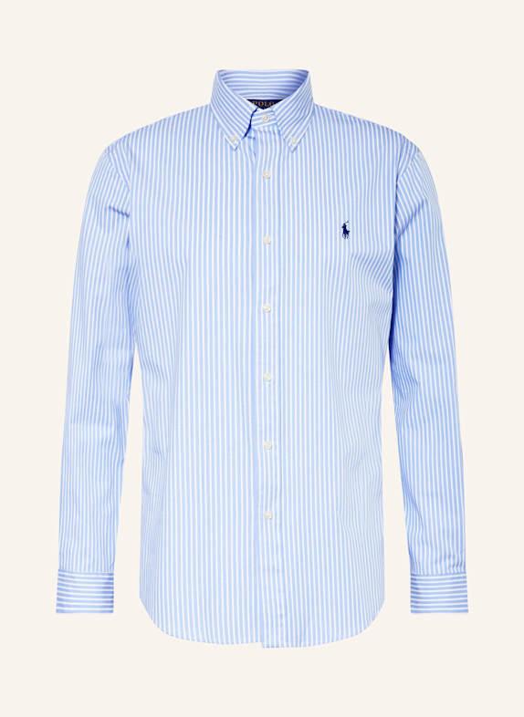 POLO RALPH LAUREN Shirt custom fit WHITE/ LIGHT BLUE