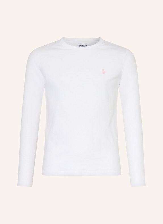 T-Shirt mit Lochstickereien Longsleeve WEISS