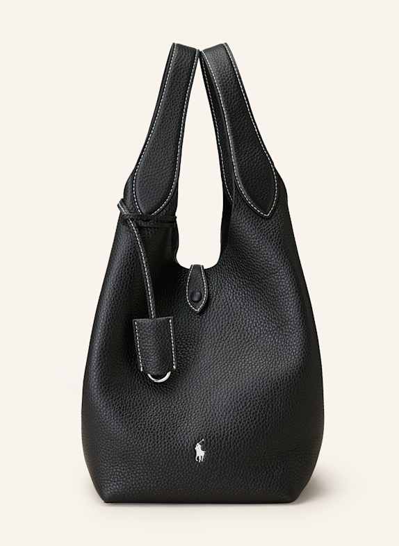 POLO RALPH LAUREN Torba shopper SHINY DRUM PEBBLE CZARNY