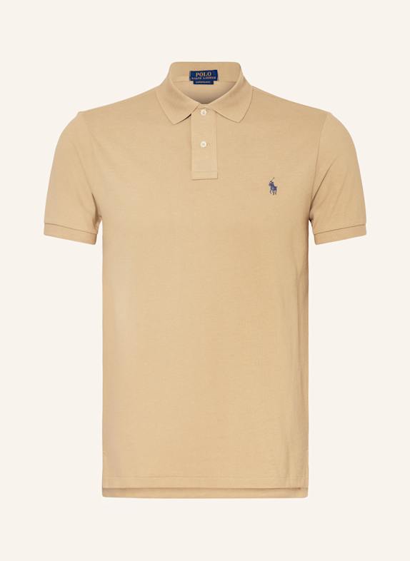 POLO RALPH LAUREN Piqué polo shirt custom slim fit  LIGHT BROWN