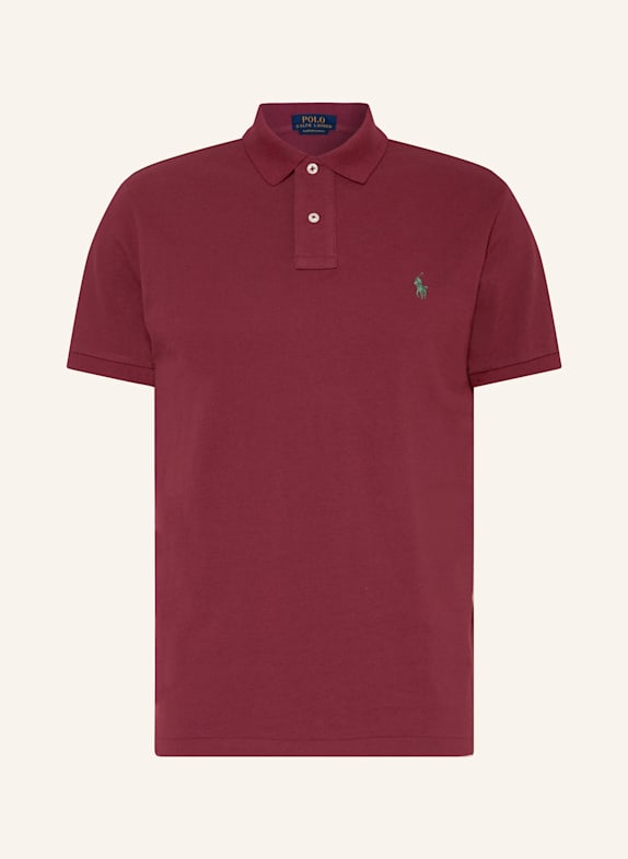 POLO RALPH LAUREN Koszulka polo z piki custom slim fit CIEMNOCZERWONY