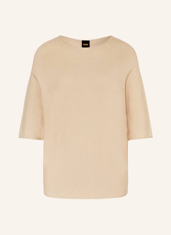 BOSS Pullover FLAMBERS mit 3/4-Arm BEIGE