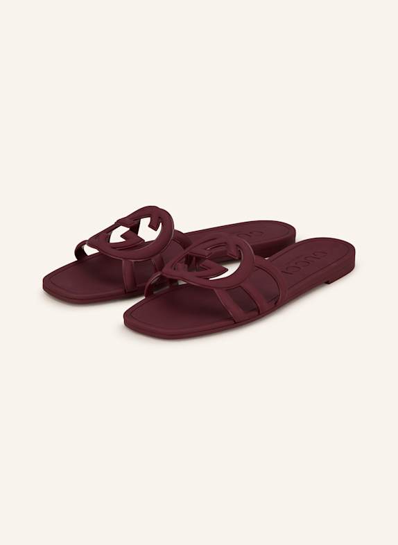 GUCCI Pantoletten DUNKELROT