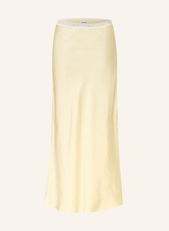 SANDRO Spódnica z dodatkiem lnu JASNOŻÓŁTY