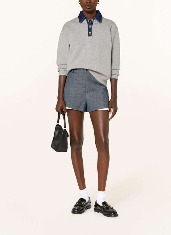 SANDRO Pullover im Materialmix GRAU / BLAU