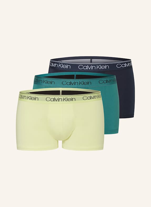 Calvin Klein 3er-Pack Boxershorts MICRO STRETCH Low Rise HELLGELB/ GRÜN/ DUNKELBLAU