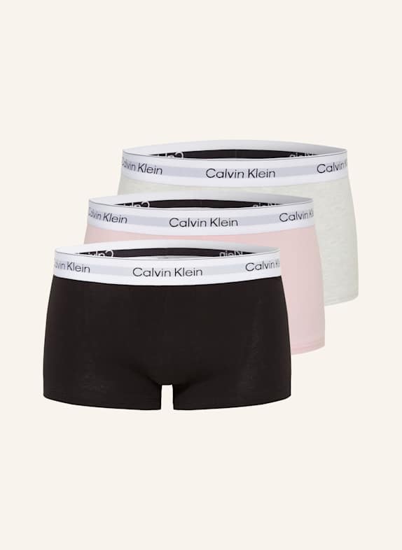 Calvin Klein 3er-Pack Boxershorts ICON COTTON STRETCH Low Rise ECRU/ ROSA/ SCHWARZ