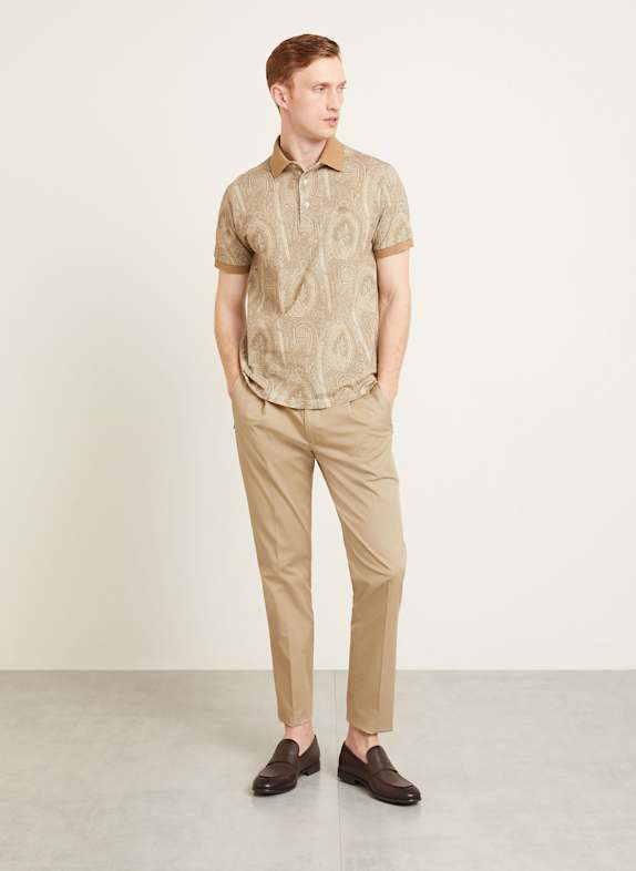 ETRO Jersey poloshirt Regular Fit CAMEL / LICHTBRUIN