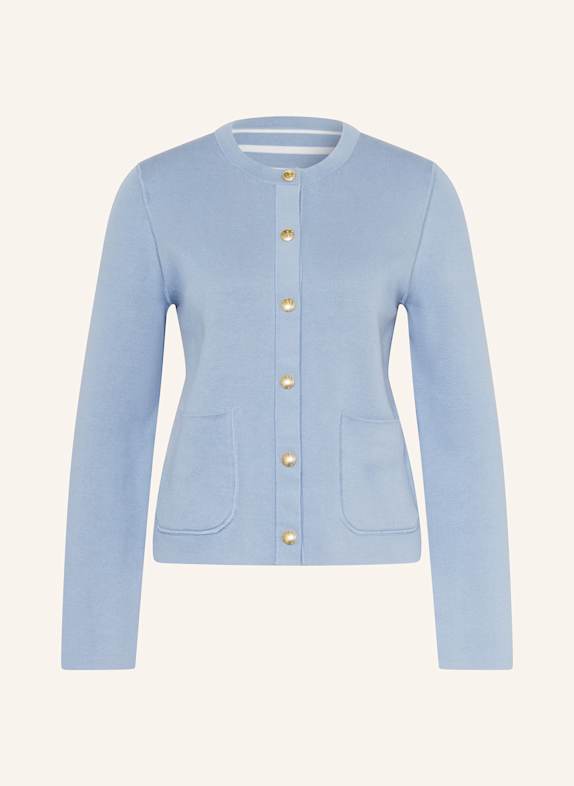 TOMMY HILFIGER Strickjacke zum Wenden BLAUGRAU/ WEISS
