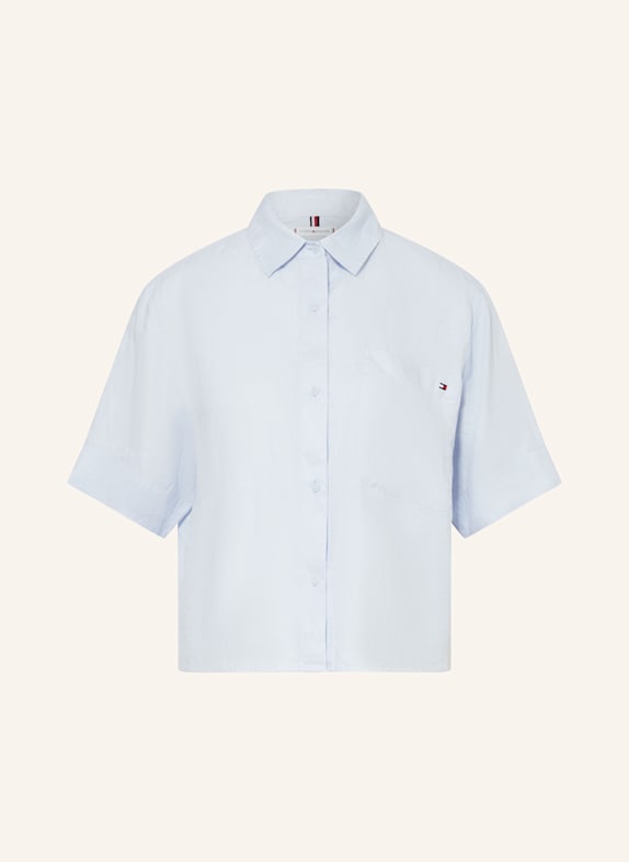 TOMMY HILFIGER Hemdbluse aus Leinen HELLBLAU