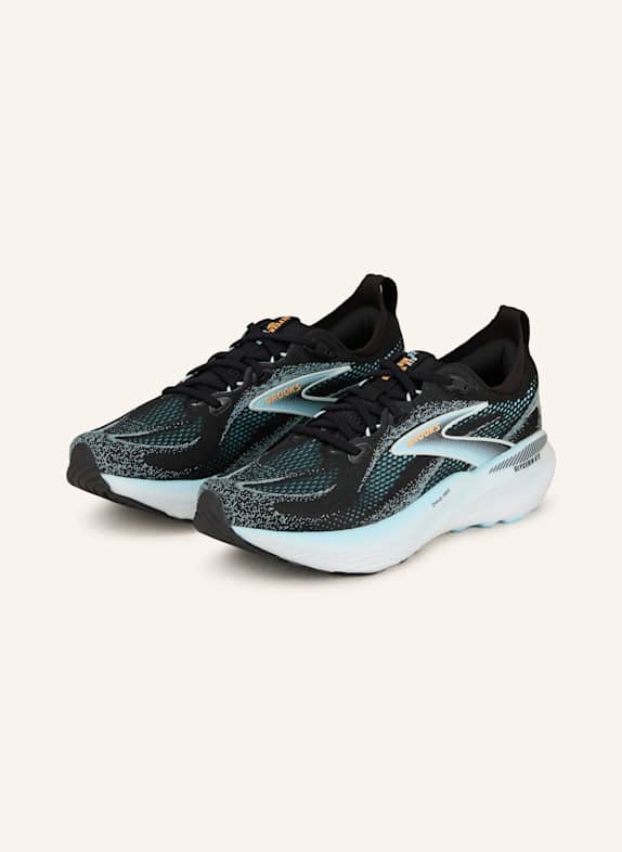 BROOKS GYLCERIN GTS 22 running shoes BLACK/ LIGHT GRAY/ NEON ORANGE